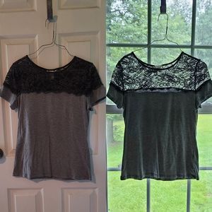 H&M Women's Lacey Grey T-Shirt